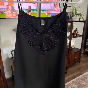 SHEIN Black Lace Detail Tank Top